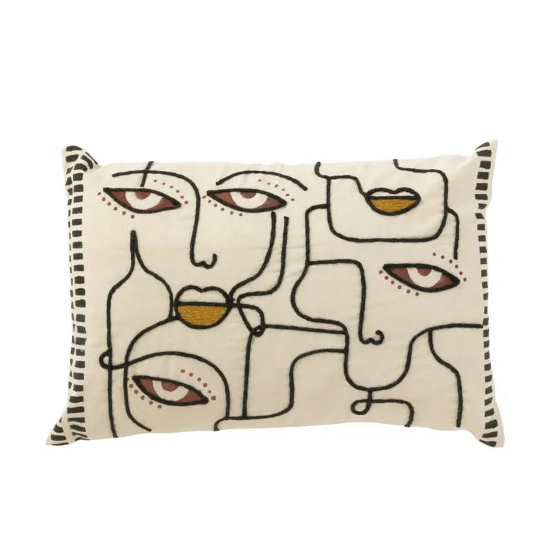 Dekokissen Beige aus Baumwolle – Luxus Wohnkissen 68 × 40 cm von J-Line