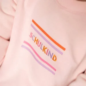 Schulkind Pullover aus Baumwolle – Bestickter Pullover zur Einschulung in Rosa