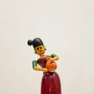 Handcrafted Etikoppaka Kerala Kuti Wooden Doll Set