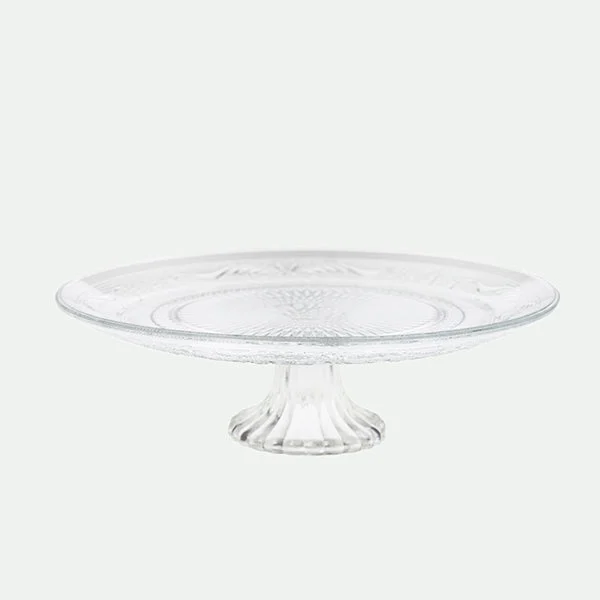 Bandeja con pie cristal relieve