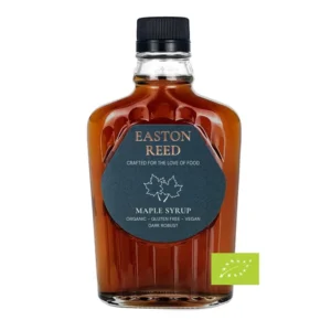 Bio-Ahornsirup Dark Robust Taste von Easton Reed – intensiver Maple Syrup mit kräftigem Aroma für Pancakes, Desserts, BBQ und kreative Rezepte.
