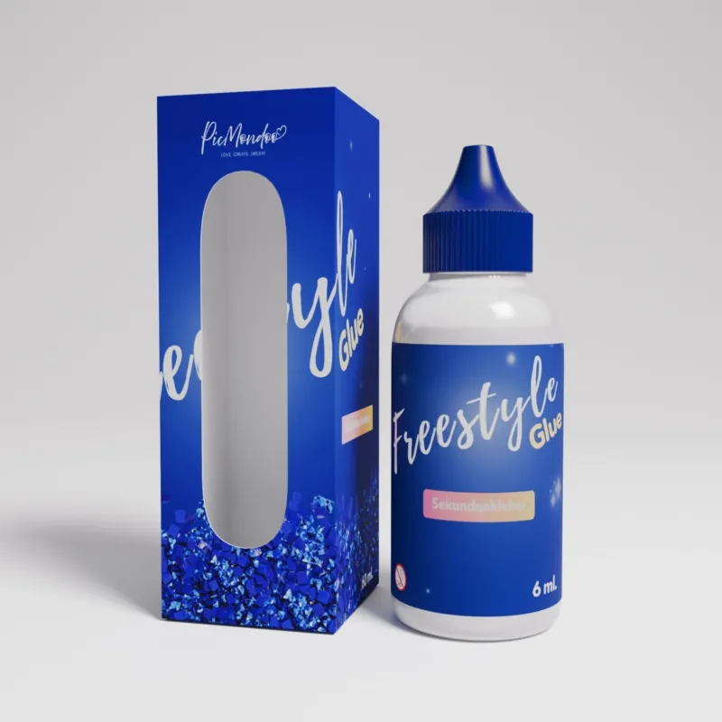Picmondoo Freestyle Glue als spezieller Kleber für Diamond Painting zur Reparatur und Fixierung von Leinwänden.