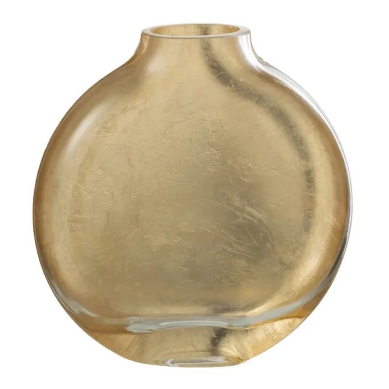 Glasvase Weiß 15,5 cm – Dekovase Modern Schmal – J-Line Blumenvase Transparent