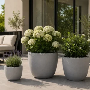 Pflanzkübel Beton Blumentopf Frostfest Zement Kübel Garten Terrasse 3 Größen