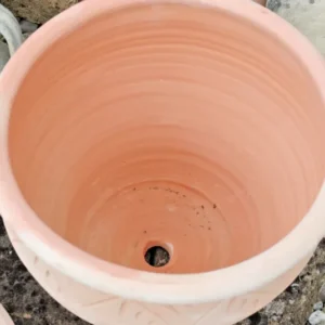 Pflanzkübel Streifenmuster Blumentopf Terracotta hell frostfest!3 Größen wählbar