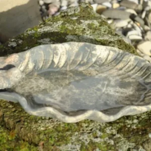 Vogeltränke zwei kleine Vögelchen Keramik antik grau/grün 24cm klein