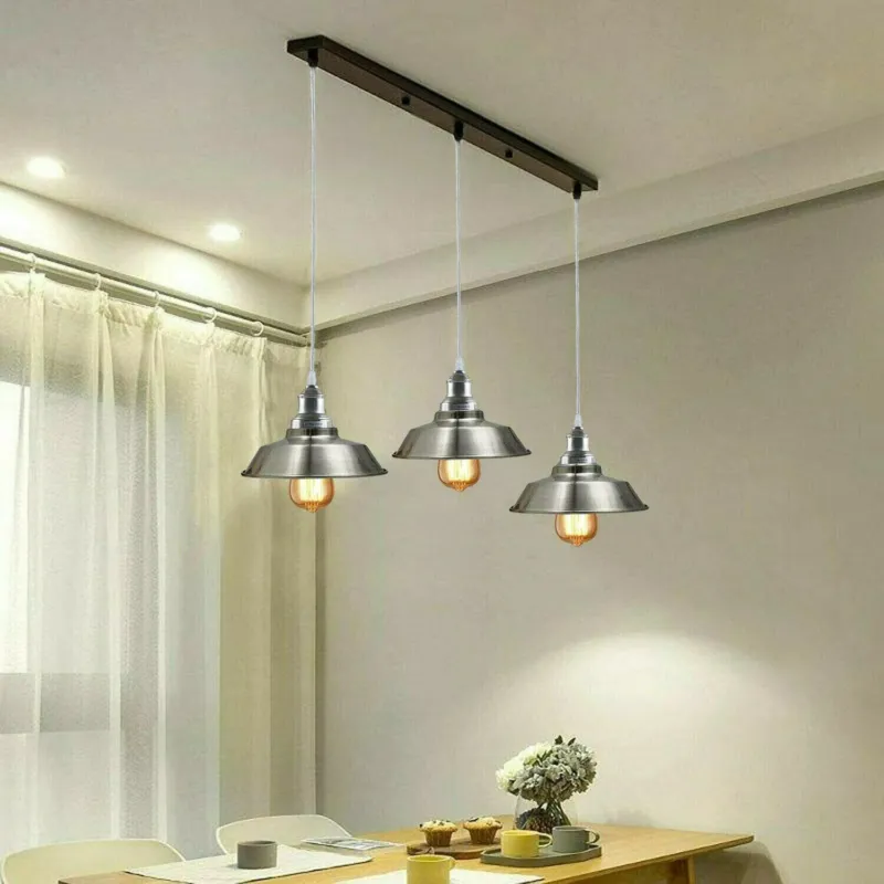Bowl Shape Pendel-Deckenleuchte: moderne LED-Pendelleuchte satin nickel - Anwendungsbild