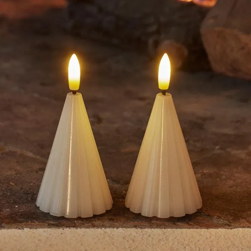 LED-Kerze Tannenbaum Laura 2er Set - cremeweiß