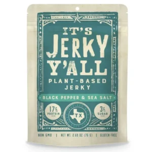 Black Pepper & Sea Salt Plant Based Jerky kaufen ☆ Rauchig-würziger veganer Snack ☆ Proteinreich & glutenfrei ☆ Perfekt für unterwegs oder Mahlzeiten ☆ Jetzt probieren!