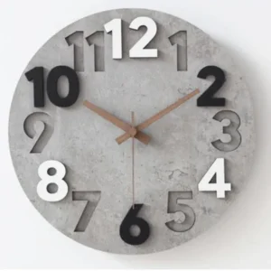Moderne Küchenuhr in Betonoptik 3D