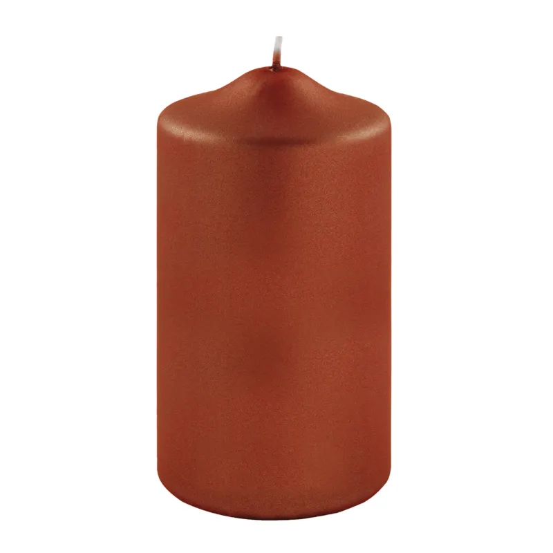 CANDLE metallic Stumpenkerze terra