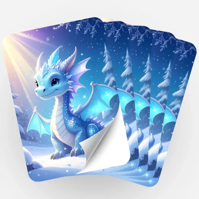 5er-Set Sticker mit Drachen-Motiv Licht des Nordens für Diamond Painting Organisation und Dekoration