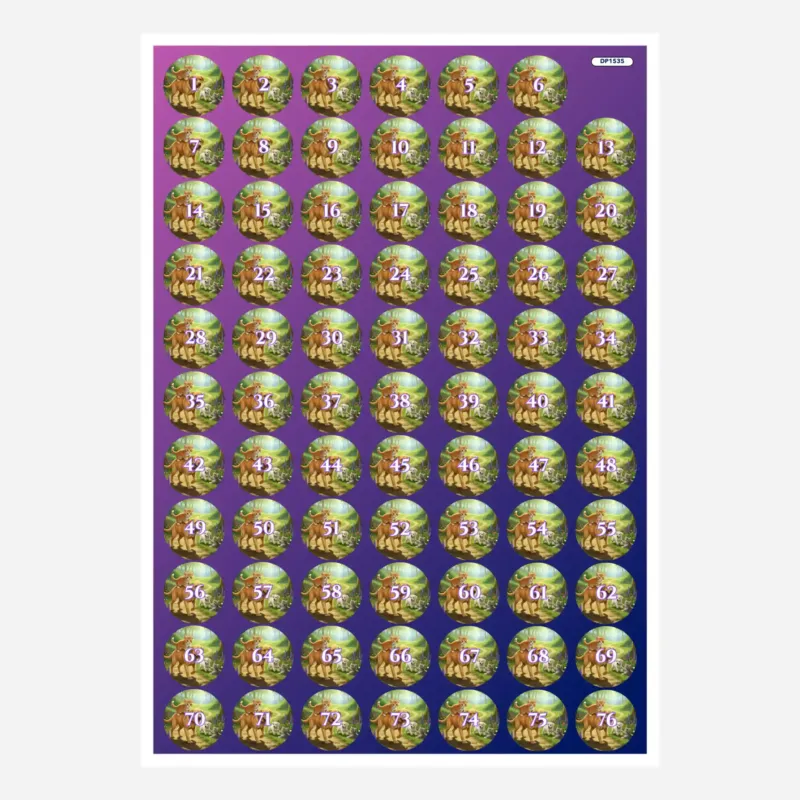 Döschenaufkleber für Diamond Painting Waldspaziergang mit Tiermotiv zur organisierten Sortierung von Steinchen