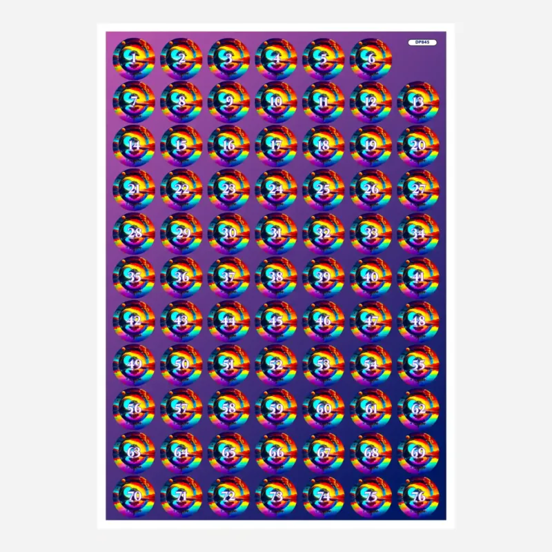 Bunte Diamond Painting Döschenaufkleber mit Zahlen-Beschriftung zur Organisation von Steinen für dein DIY-Projekt