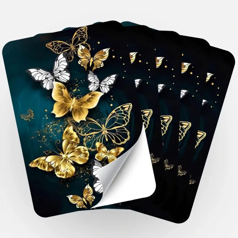 5er-Set Aufkleber mit goldenen Schmetterlingen als Zubehör für Diamond Painting und Bastelprojekte von Picmondoo