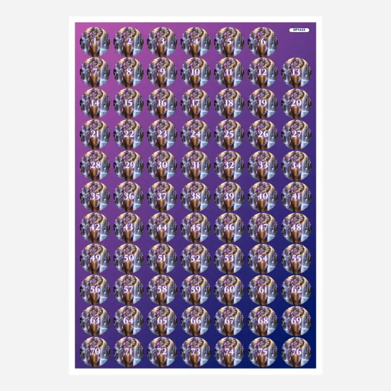 Döschenaufkleber für Diamond Painting Motiv Elysias Lied zur geordneten Sortierung per Zahlen-Etiketten für Zubehör