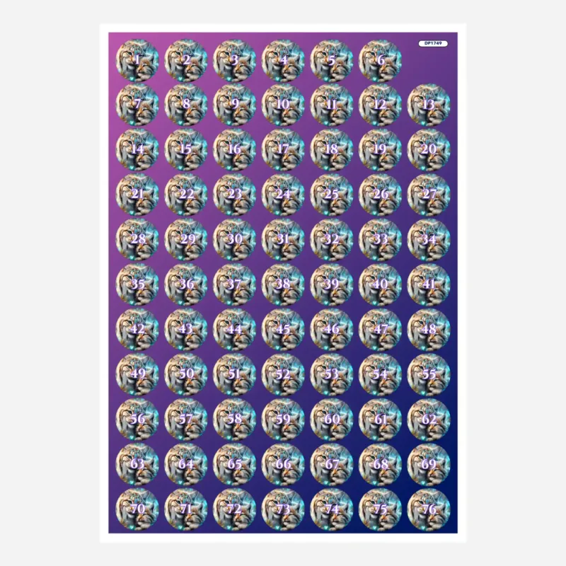 Bunte Diamond Painting Döschenaufkleber mit Tiermotiv zur organisierten Sortierung von Diamantsteinen für dein Set.