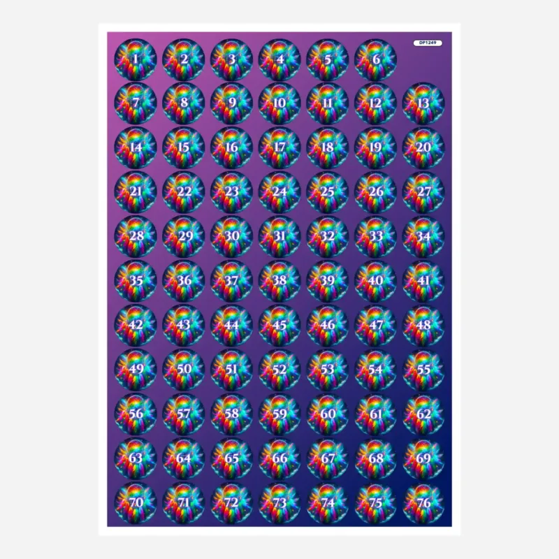 Bunte Diamond Painting Döschenaufkleber mit Zahlen für Träumerei im Federspiel Sortierhilfe
