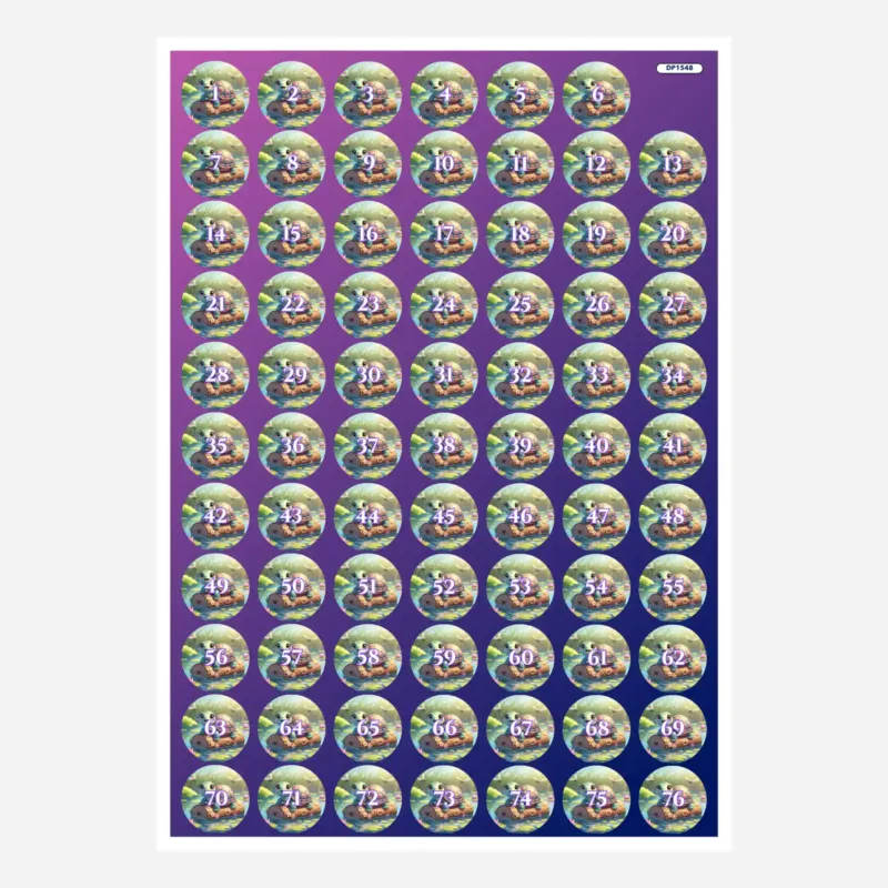 Bogen mit runden Diamond Painting Döschenaufklebern, Motiv Schildkrötenmädchen zur Organisation der Steinfarben.