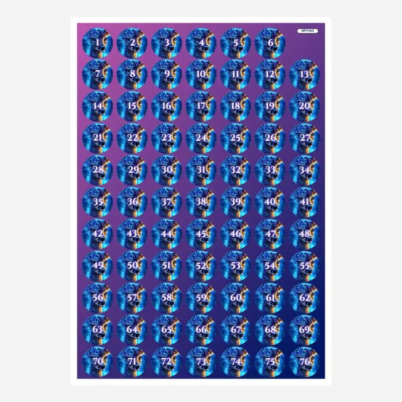 Bunte Diamond Painting Döschenaufkleber mit Tiermotiv Hüterin des Herzens zur Kennzeichnung von Diamanten