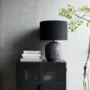 Bordlampe inkl. lampeskærm, HDTahi, Sort