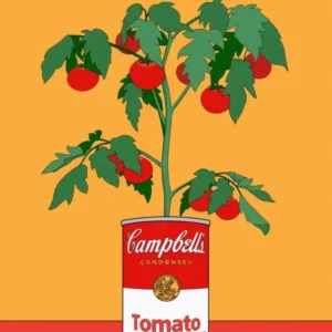 Campbells Soup Tomato Plant Retro Illustration