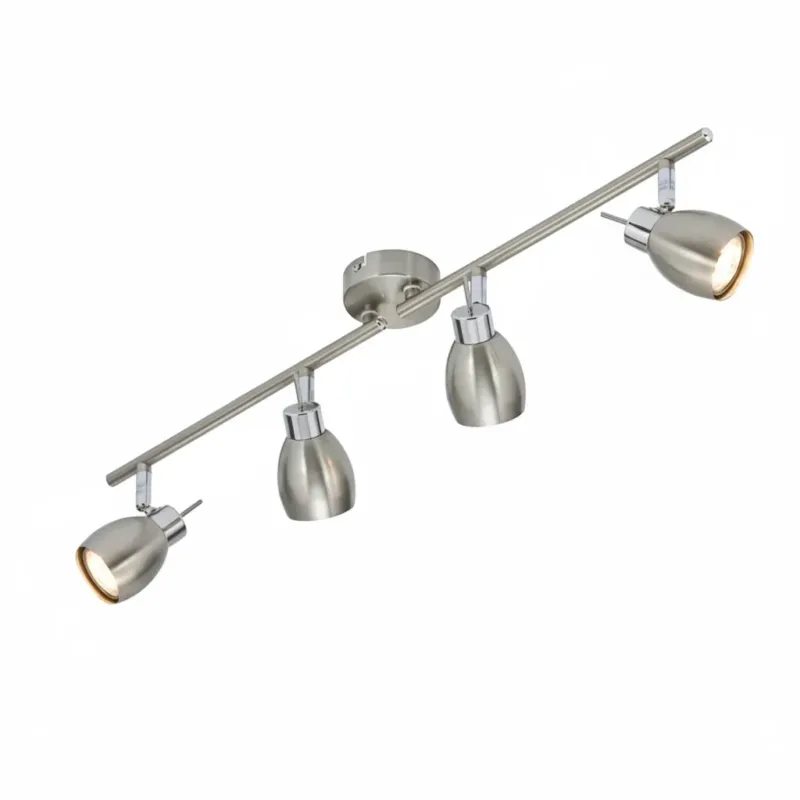 LED Spotleiste 4flg nickel-matt schwenkbar inkl GU10 TWO – Strahler / Spotbeleuchtung