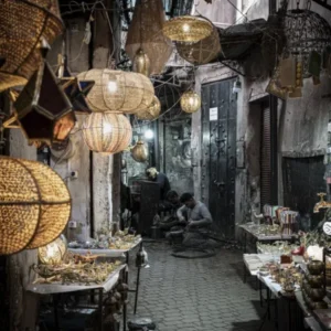 working in the streets of the medina in Marrakech