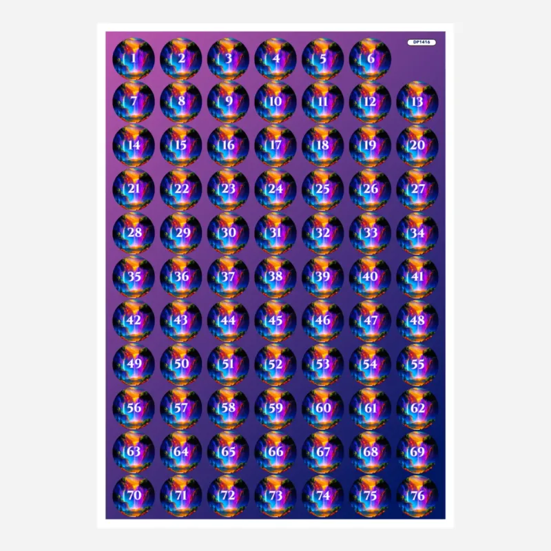 Bunte Aufkleber für Diamond Painting Sortierdöschen mit Motiv Nachtleuchten am Wasserfall zur einfachen Steinsortierung
