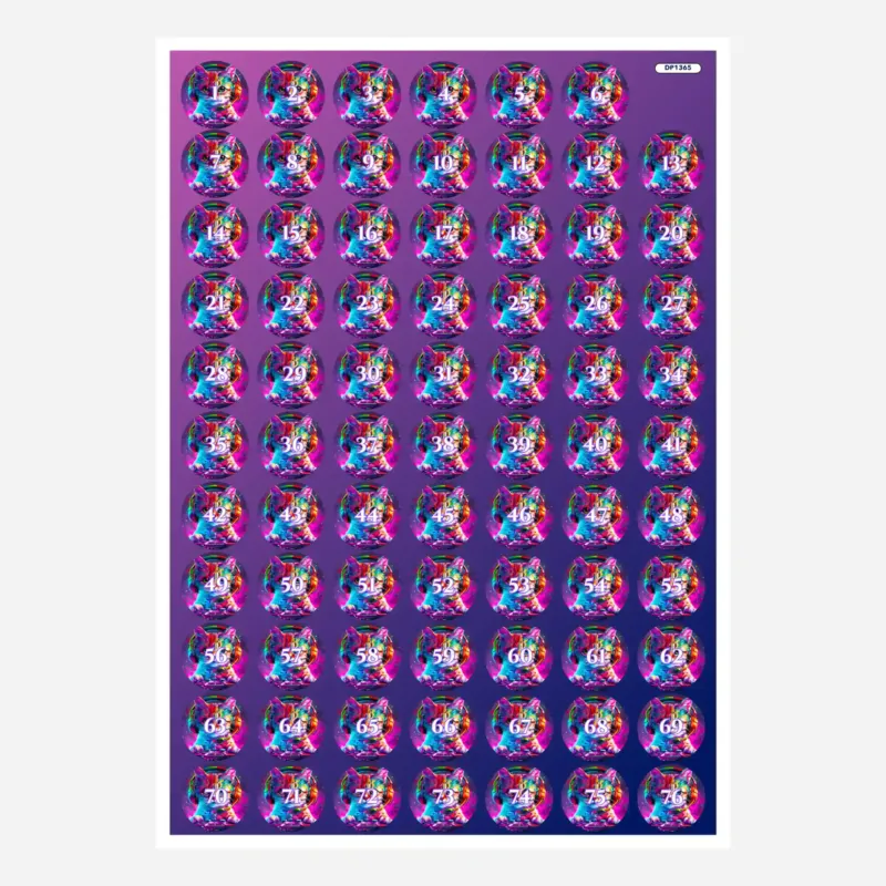 Bunte Diamond Painting Döschenaufkleber mit Gaming-Katzen Motiv zum Sortieren von Glitzersteinen
