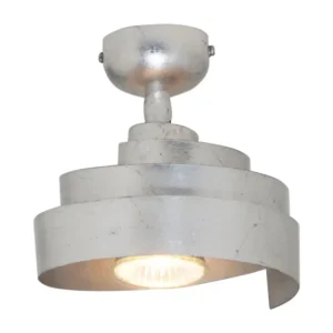 Deckenstrahler Banderole Kugelgelenk Rund Ø 14cm Silber, silberne Deckenleuchte aus Eisen mit runder Form
