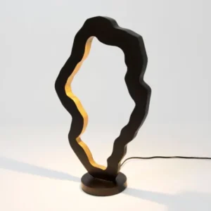 LED-Tischleuchte Infernale dimmbar Rund 31x14cm Gold, moderne goldene Holländer LED-Leuchte in organischer Form