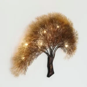Wandleuchte Acacia 7-flammig 103x12cm Gold, dekorative Metall-Holländer-Leuchte in Baumform für Flur und Wohnbereich