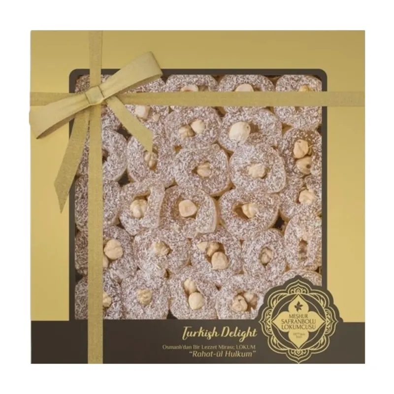 Meşhur Safranbolu Lokumcusu Hazelnut Turkish Delight With Coconut Coating 650g (22.93 oz)