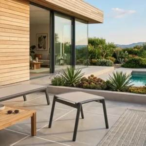 Aluminium / Sling-Textilen Hocker Avantage Mocca in anthrazit