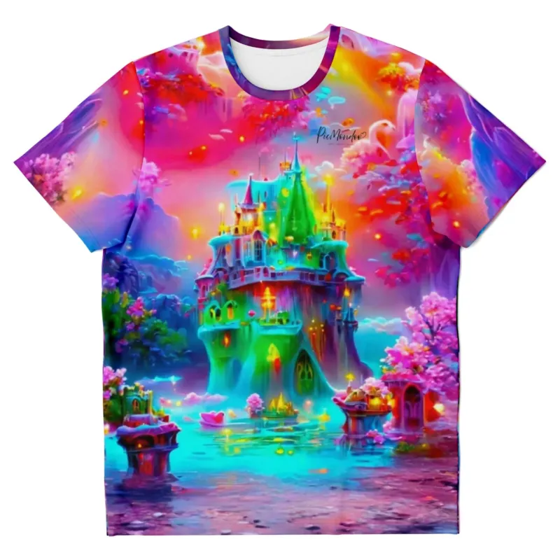 T-Shirt mit buntem Traumland-Motiv inspiriert von Diamond Painting und Malen nach Zahlen Designs für kreative Erwachsene