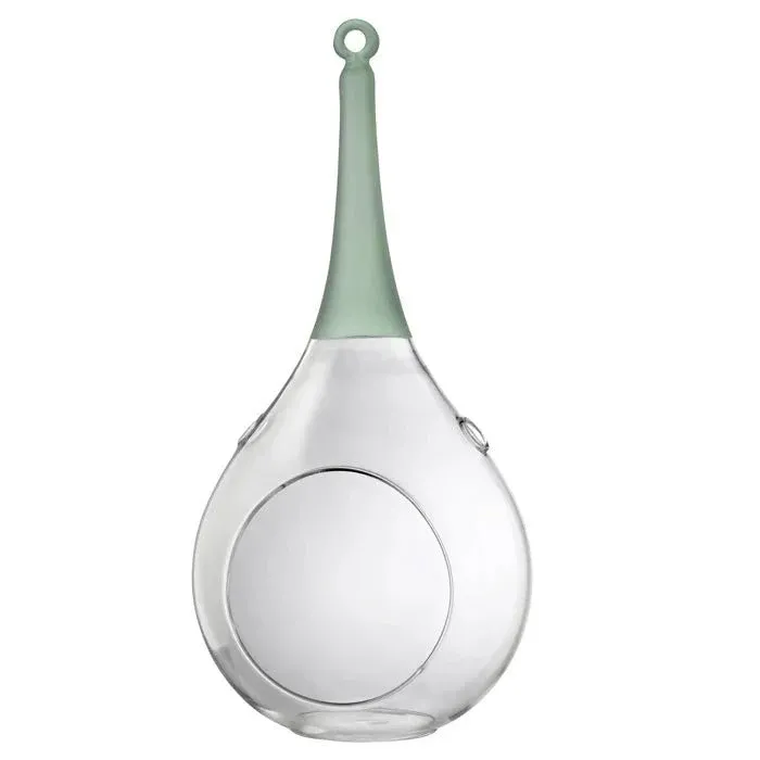 Taura grün mittel Windlicht zum aufhängen Glas Hängedekoration – Teelichthalter / Teelichtglas – stilvolles Wohnaccessoire &