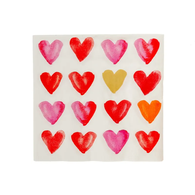 Servilleta papel corazones de colores
