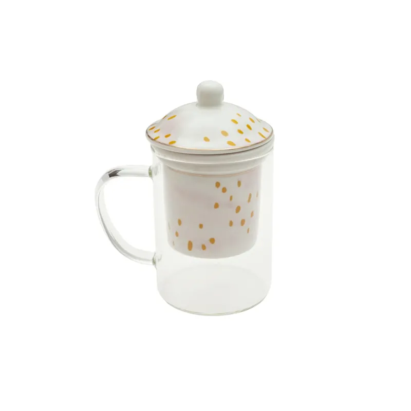 Mug infusiones cristal 12x8x14,5 300ml bloom rosa