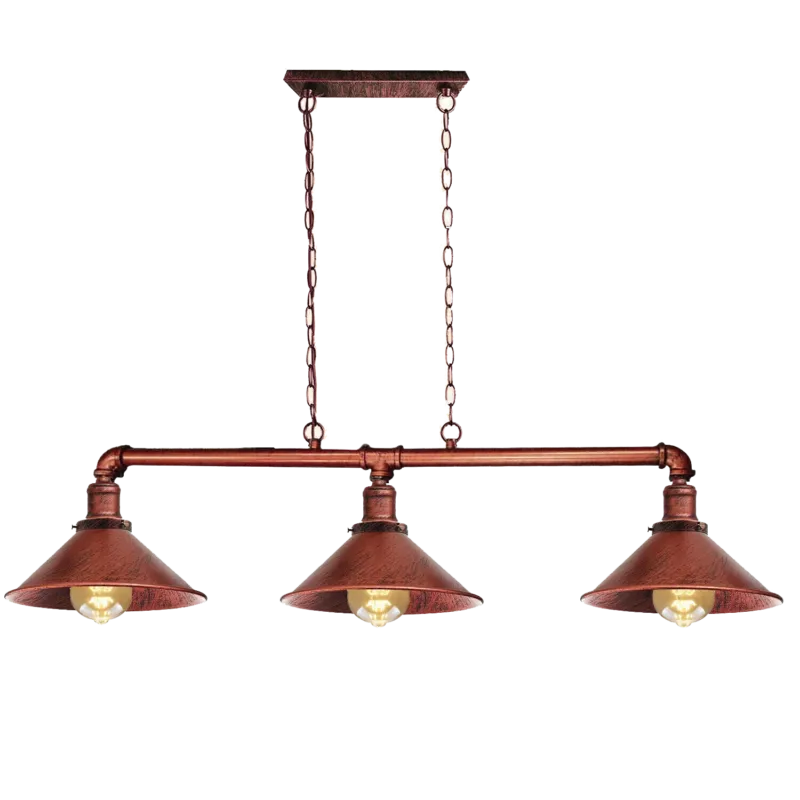 Modernes Retro-Pipe-Beleuchtungs-Deckenleuchten-Pendelset Rustic Red LEDSone DE-1