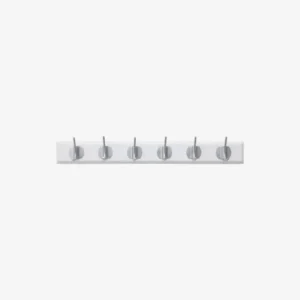 EDGY coat rack, 6 hooks - white w. chrome finish