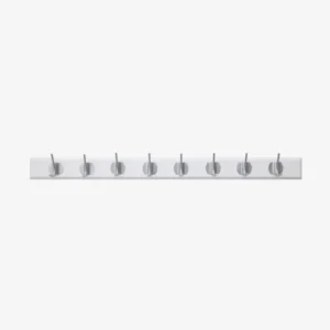 EDGY coat rack, 8 hooks - white w. chrome finish