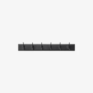 EDGY coat rack, 6 hooks - black w. black finish