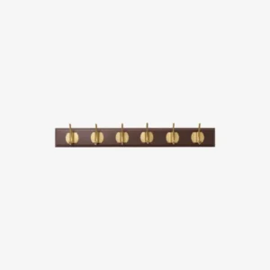 EDGY coat rack, 6 hooks - dark brown