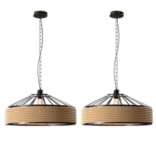 rustic rope light pendant