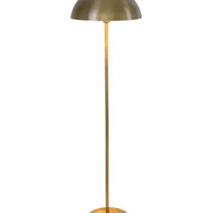 Stehlampe Fungo mit Schirm Rund 143 cm Gold von Holländer, goldene Eisen-Stehleuchte mit runder Form für Wohnbereich