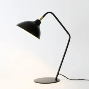 Tischlampe Classico mit Schirm Rund 44x21cm Schwarz, dekorative schwarze Holländer-Leuchte aus Eisen