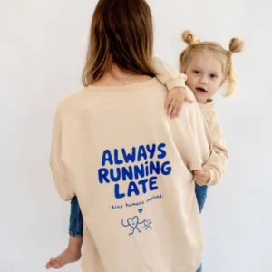 Erwachsenen Sweatshirt beige Always Running Late