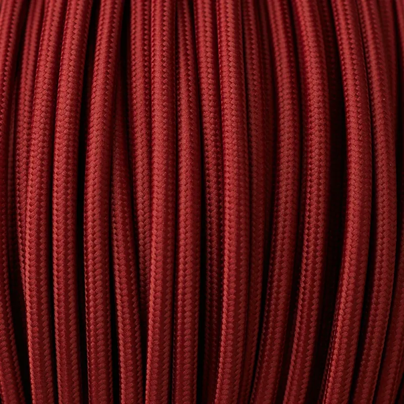 Stromkabel-Farben- kabel 2-adrig Burgund Rot Stoffkabel~2666