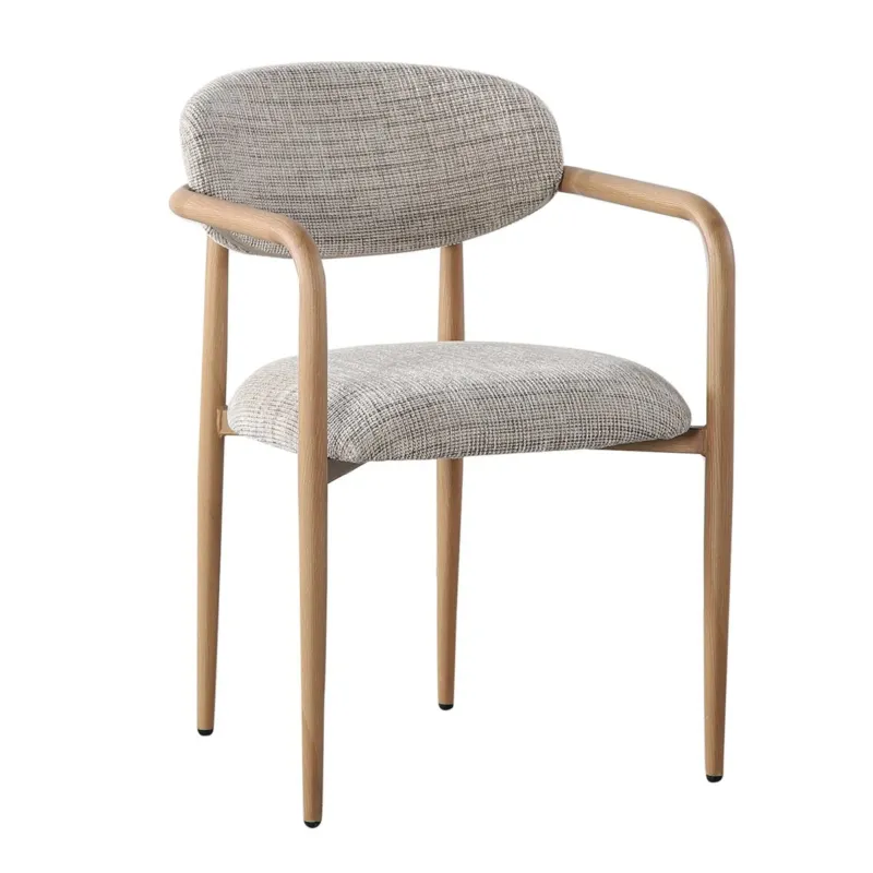 Japandi Esszimmerstuhl mit Armlehne Beige – Sake Chair von Pole to Pole (2er-Set)
